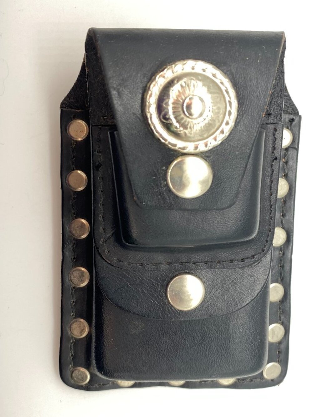 Genuine Leather Cigarette Pack Flip-Top Lighter Belt Snap Pouch Holster USA